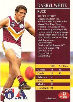 1995 Select AFL #174 Darryl White Back